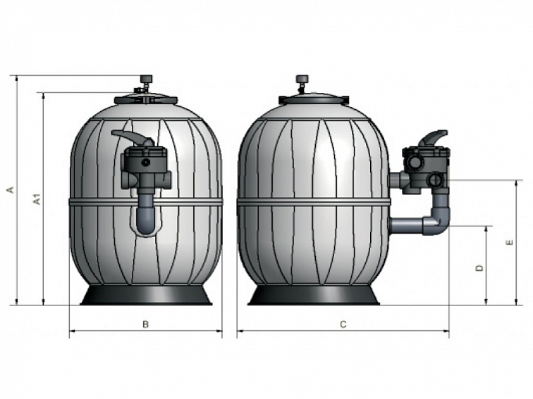 Bazénový filter Aquarius bočný d620 